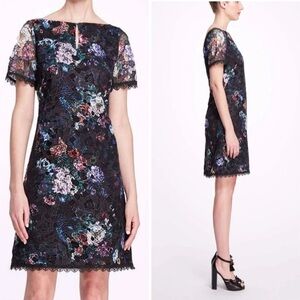 Marchesa Notte floral lace dress